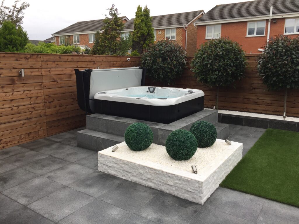 
hot tub landscaping ideas pictures