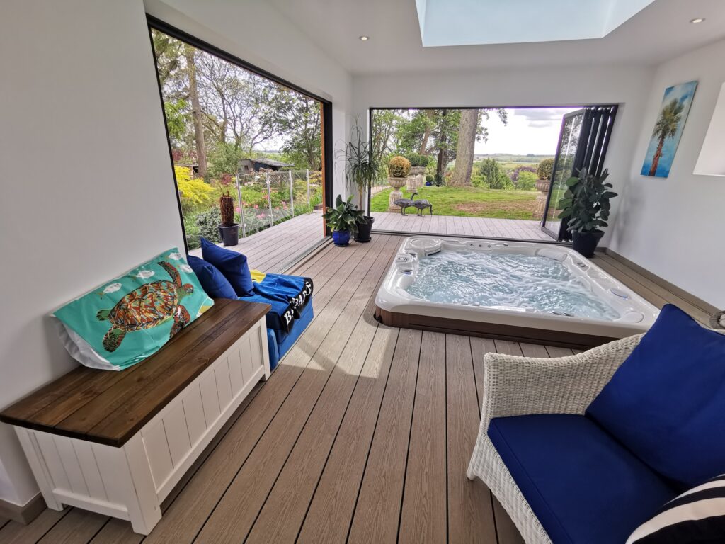 hot tub in summer house