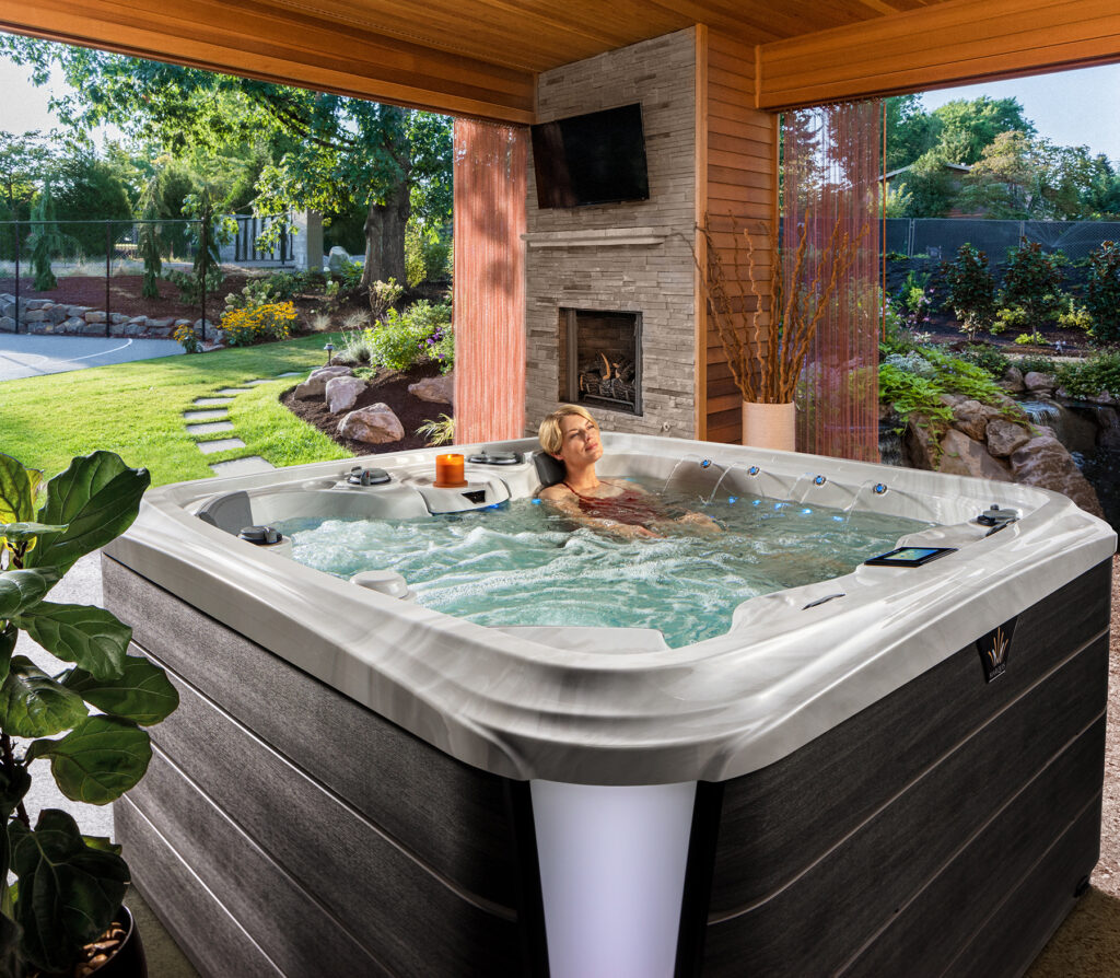 summer house with hot tub
